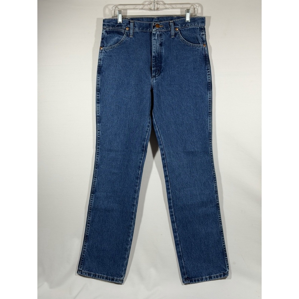 Wrangler Mens Straight Leg‎ Blue Jeans Size 32x32 Classic Western Denim Jeans